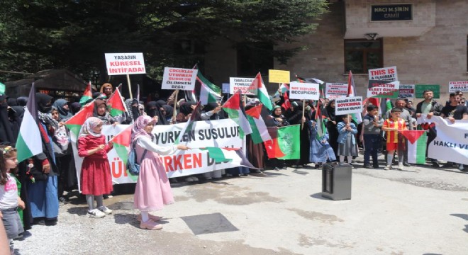  Bitlis’te vatandaşlar Filistin için yürüdü